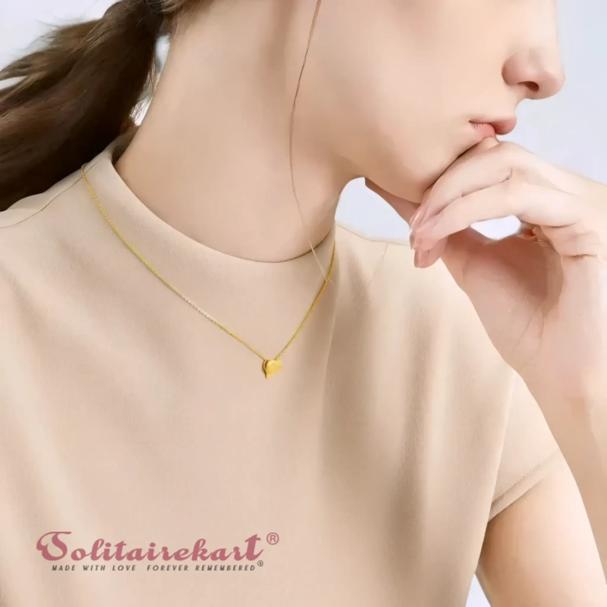 14K Gold Heart Locket Pendant